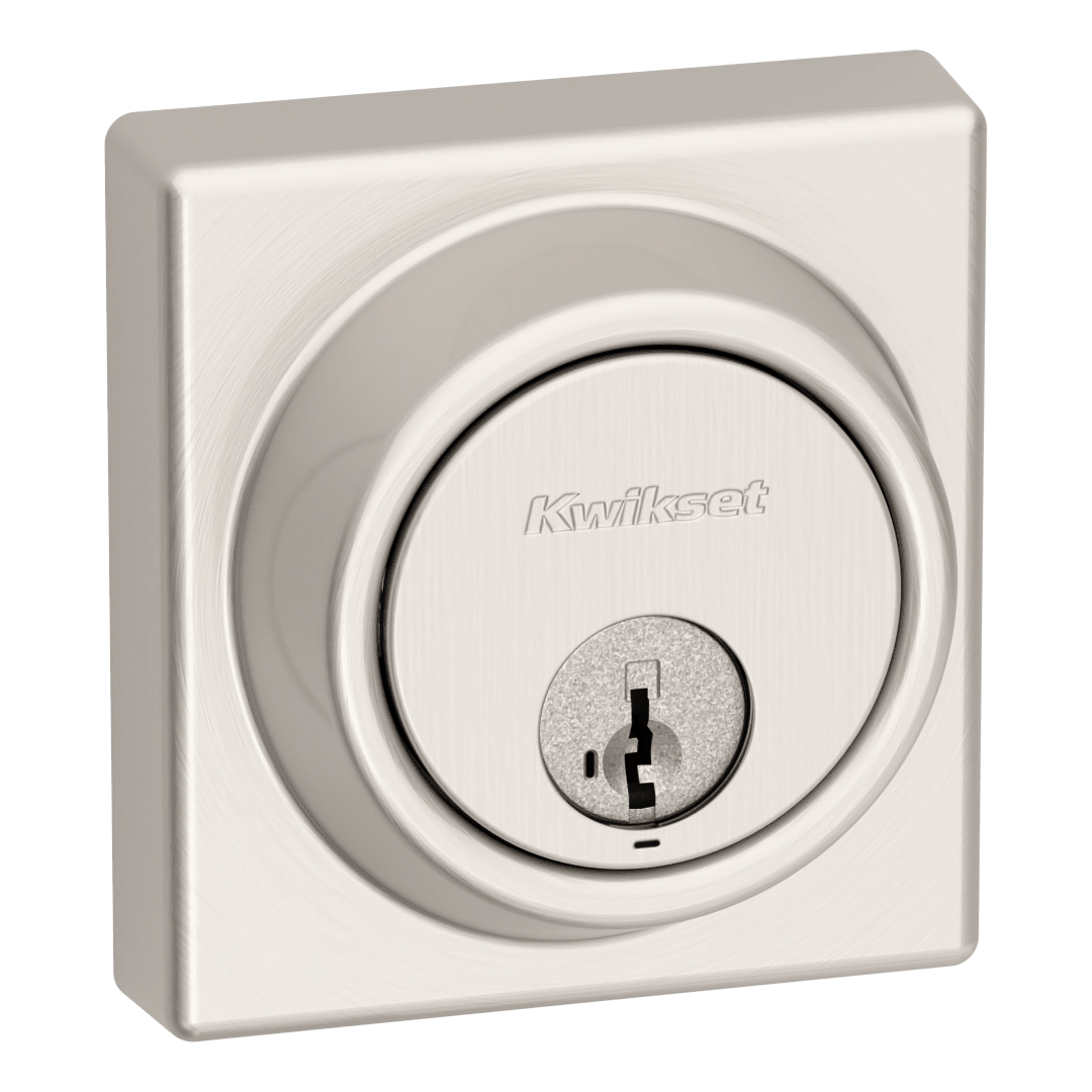 816 Contemporary Key Control Deadbolt, Keyed One Side, featuring SmartKey Security™ in Satin Nickel
