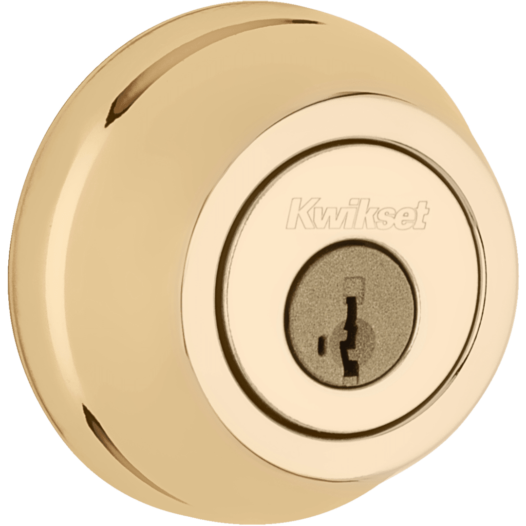 780 Series Single Cylinder Deadbolt in Polished Brass featuring SmartKey Security