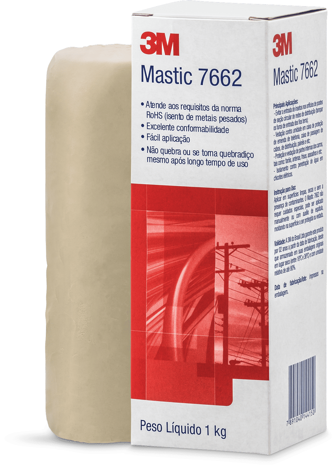 Massa de Calafetar 3M™ Mastic 7662, 1 kg