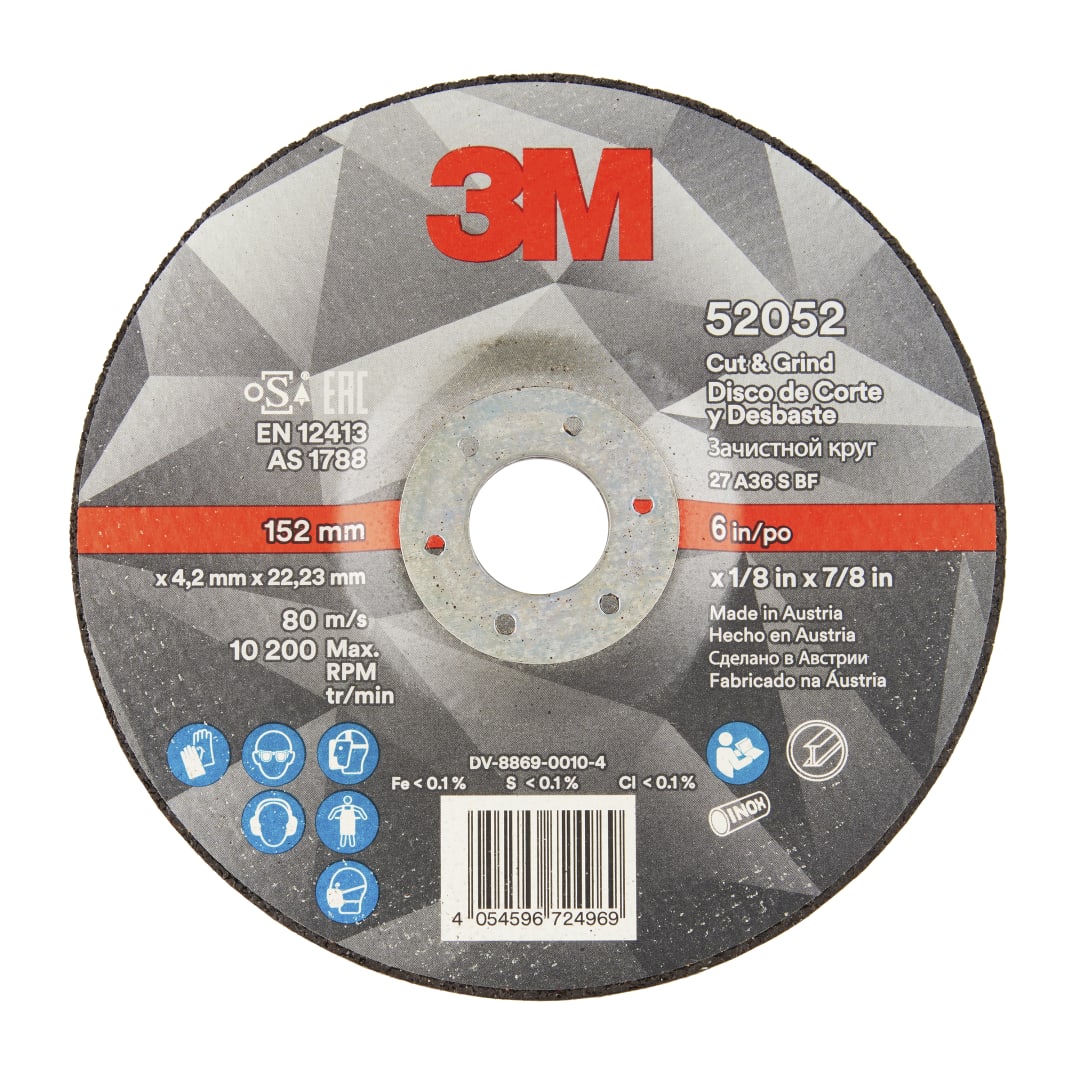 3M™ ADVANCED Cut and Grind Wheel 52052, 152x4.2x22.23MM