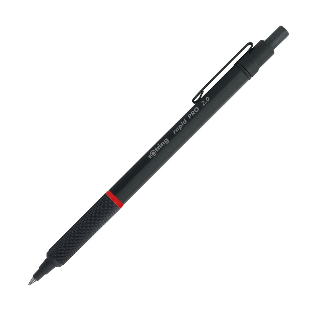 rOtring Rapid Pro Mechanical Pencil | HB 2.0 mm Lead Propelling Pencil | Reduced Lead Breakage | Matte Black Full-Metal Barrel