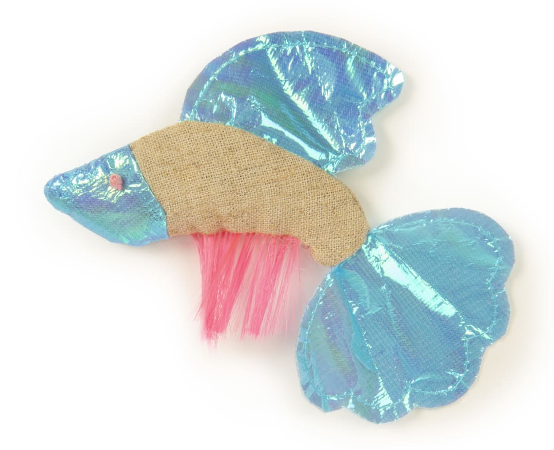 Petlinks Batty Beta Fish, Plush, with Frills Catnip Cat Toy
