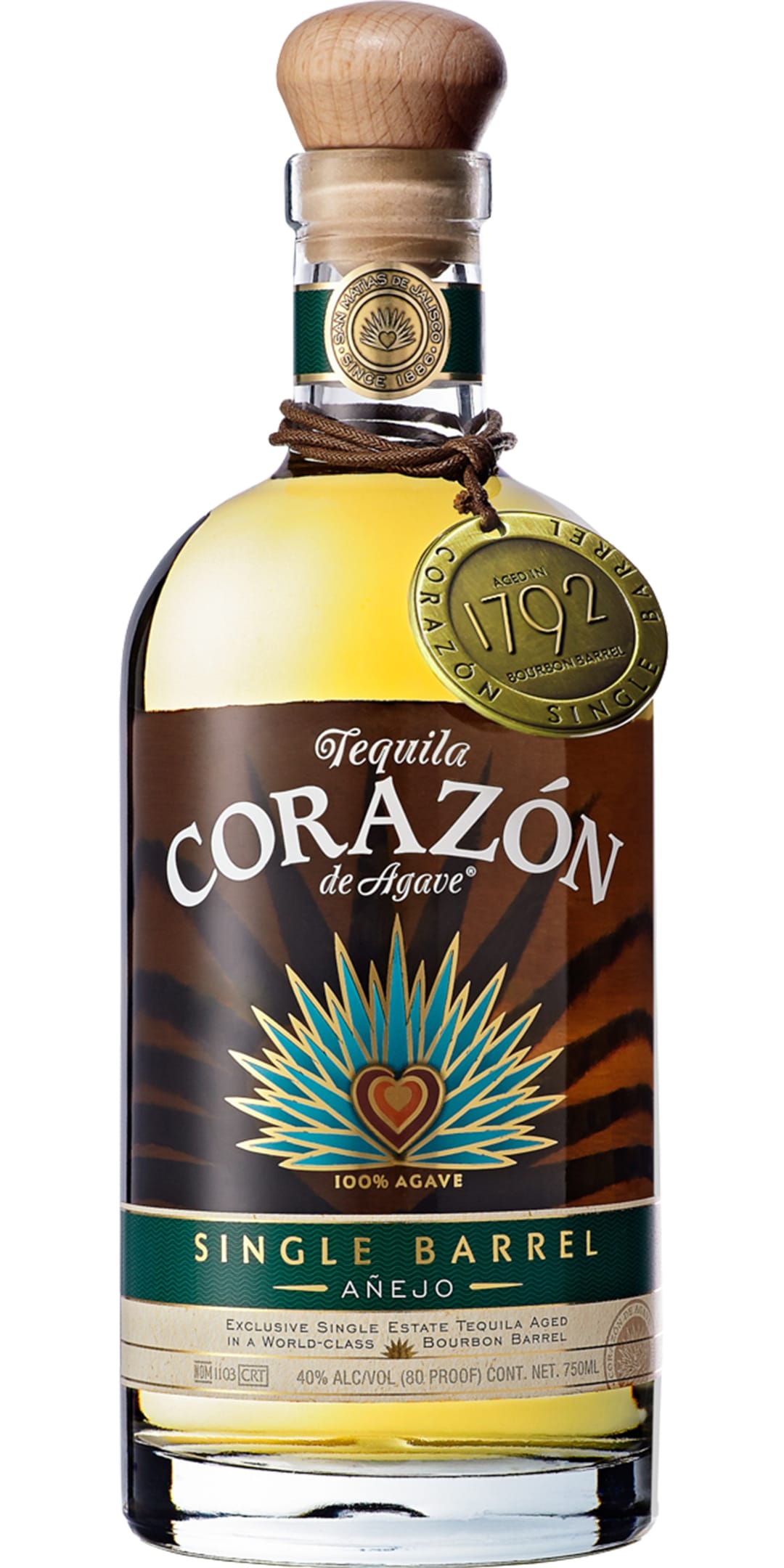 Corazón Single Barrel Anejo Tequila 750ml 80 Proof