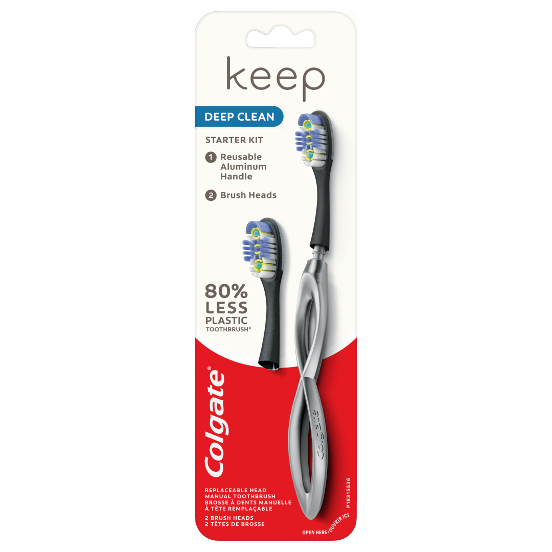 Colgate Keep Manual Toothbrush Deep Clean Starter Kit - Silver
