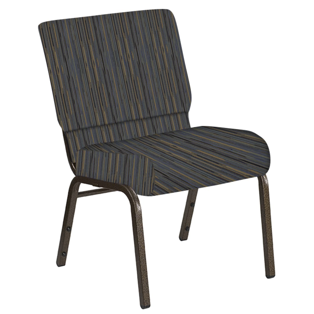 21''W Church Chair in Canyon Sky Fabric - Gold Vein Frame