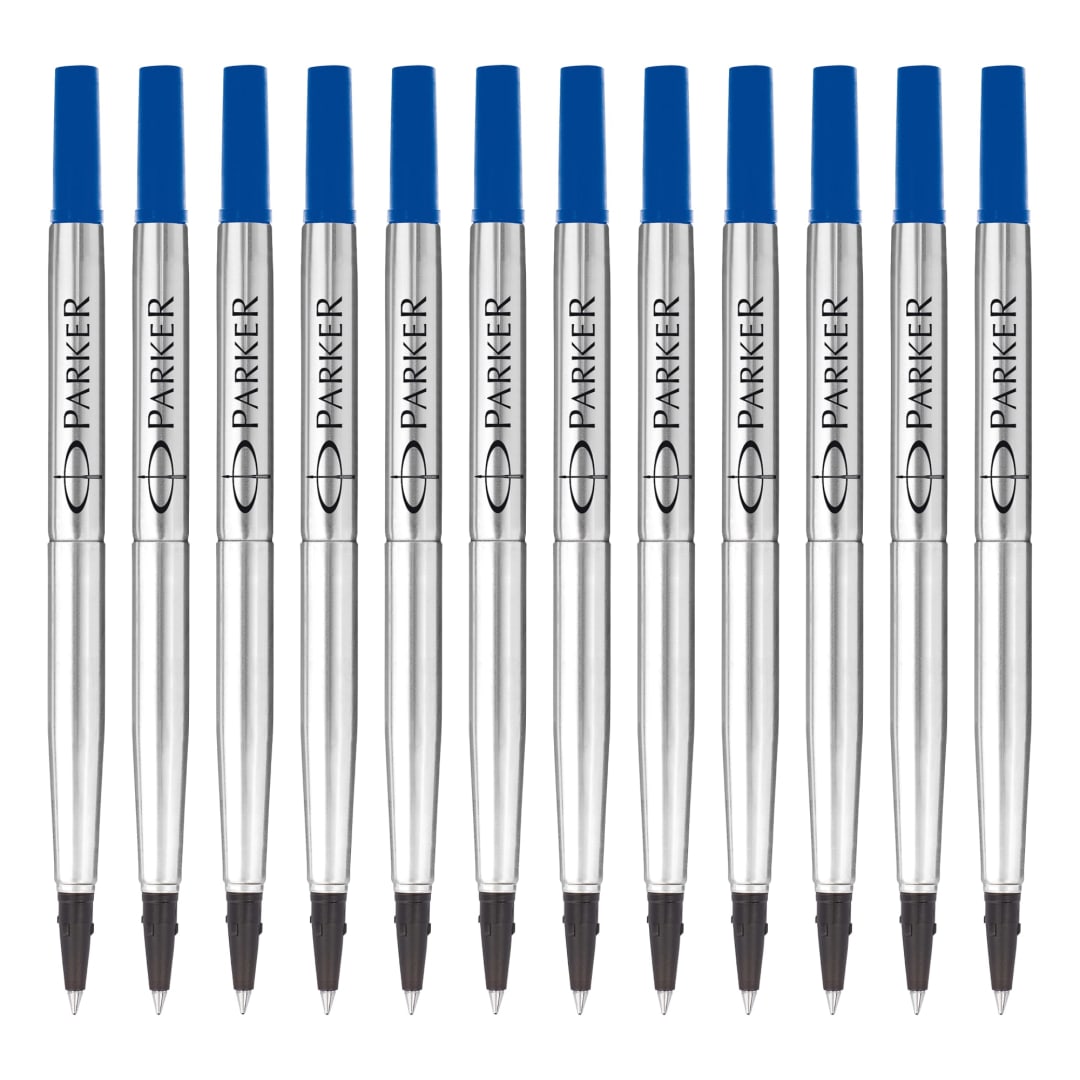 Parker RollerBall® Pen Refills | Fine Point | Blue QUINK Ink | 12 Count