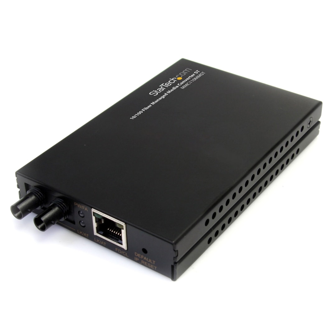 Managed 10/100 Fiber Ethernet Media Converter ST