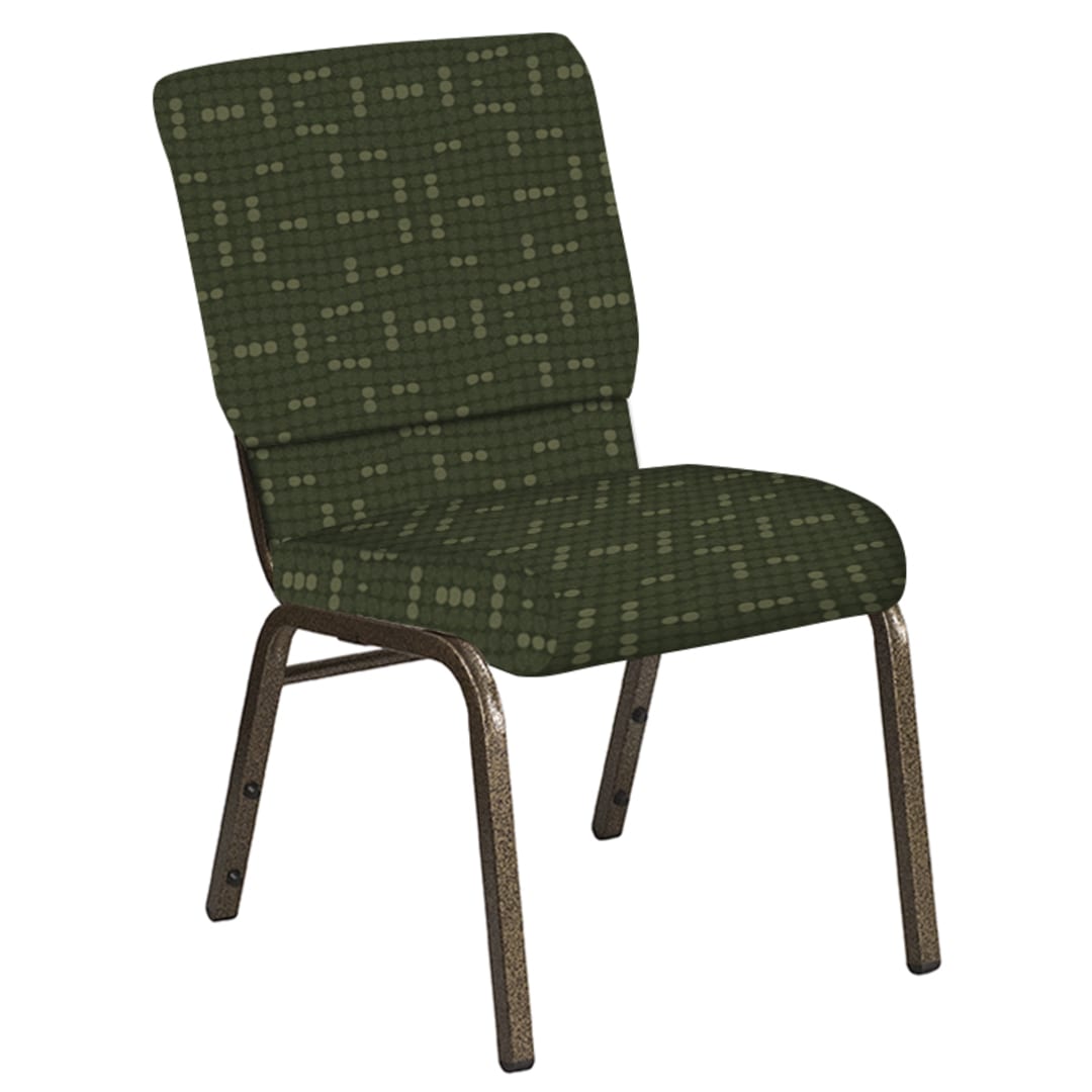18.5''W Church Chair in Eclipse Fern Fabric - Gold Vein Frame
