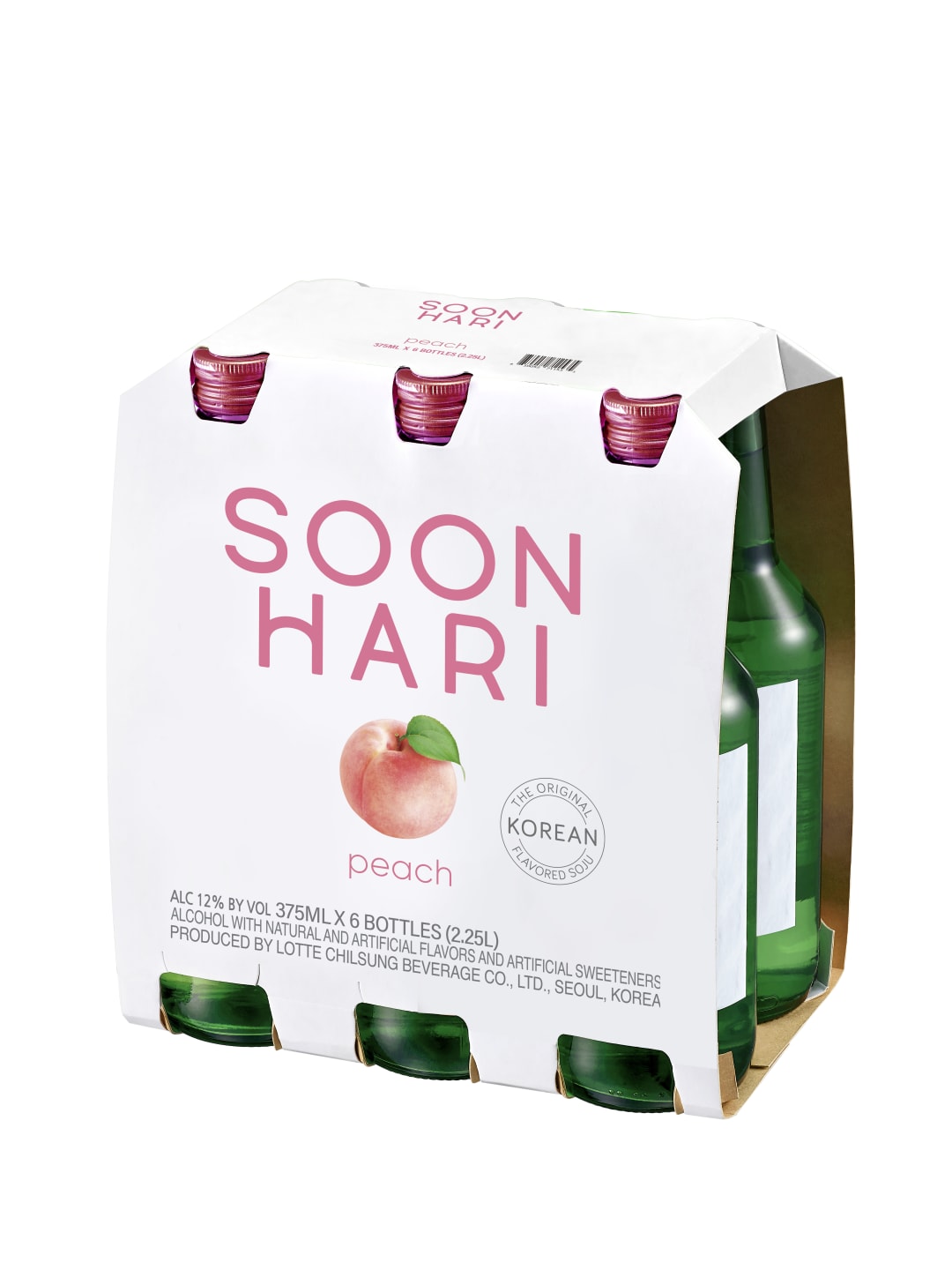 Soonhari Korean Soju Peach Non-appellated 6pk of single serve 375ml bottles