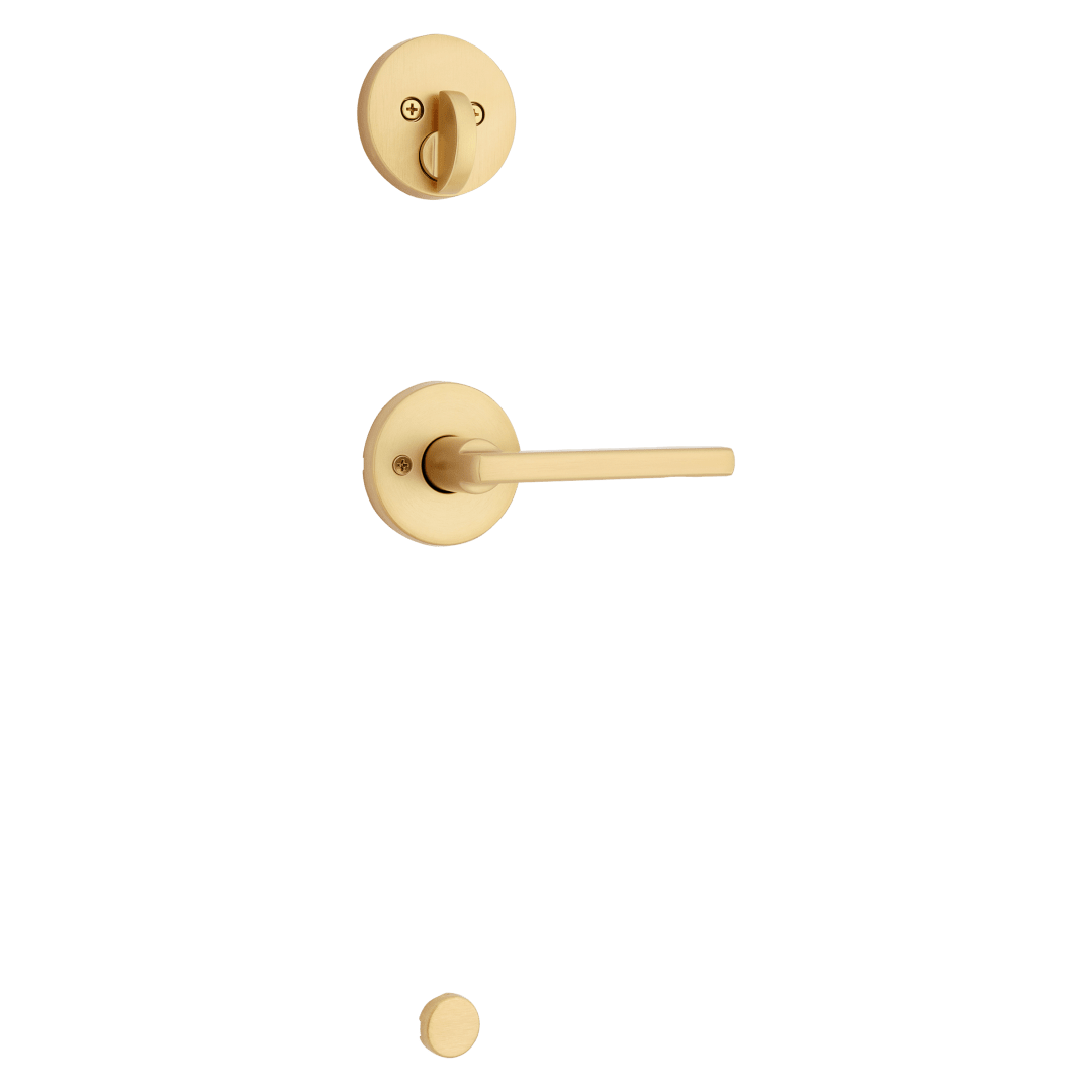 971 Single Cylinder Interior Pack w/ Halifax Round Lever in Satin Brass