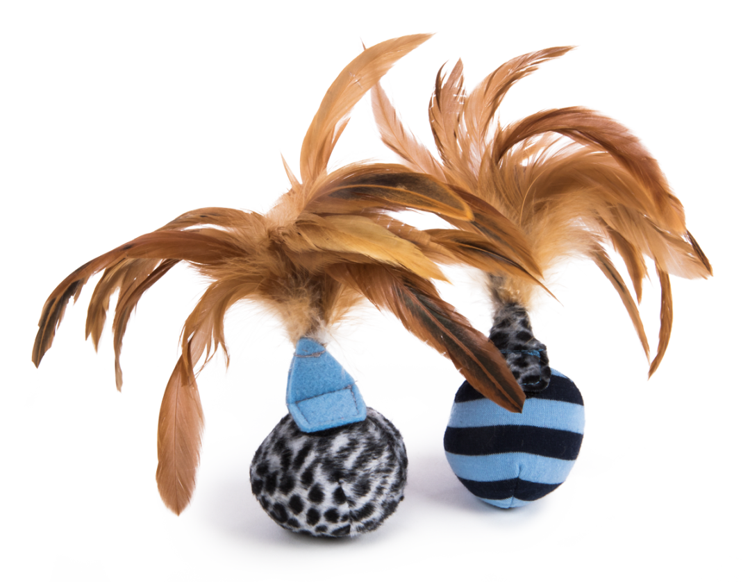 Petlinks Feather Flips (Set of 2) Plush Ball Feather Cat Toys