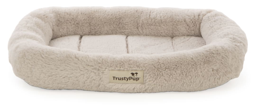 TrustyPup Quilted Crate Bolstered Mat Dog Bed, Ideal for Crates - Beige, Extra Small