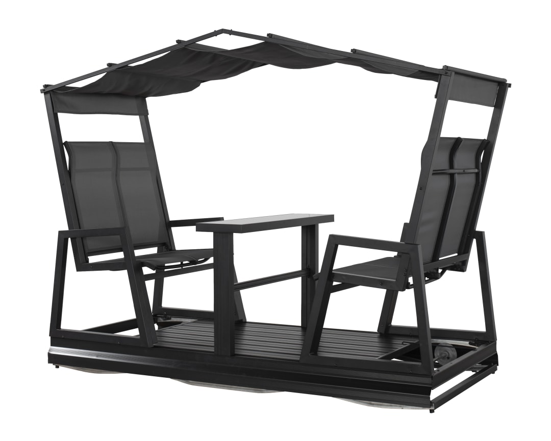 Sojag 3.7 x 7.3 x 6.3 ft Black 4 Seater Garden Glider