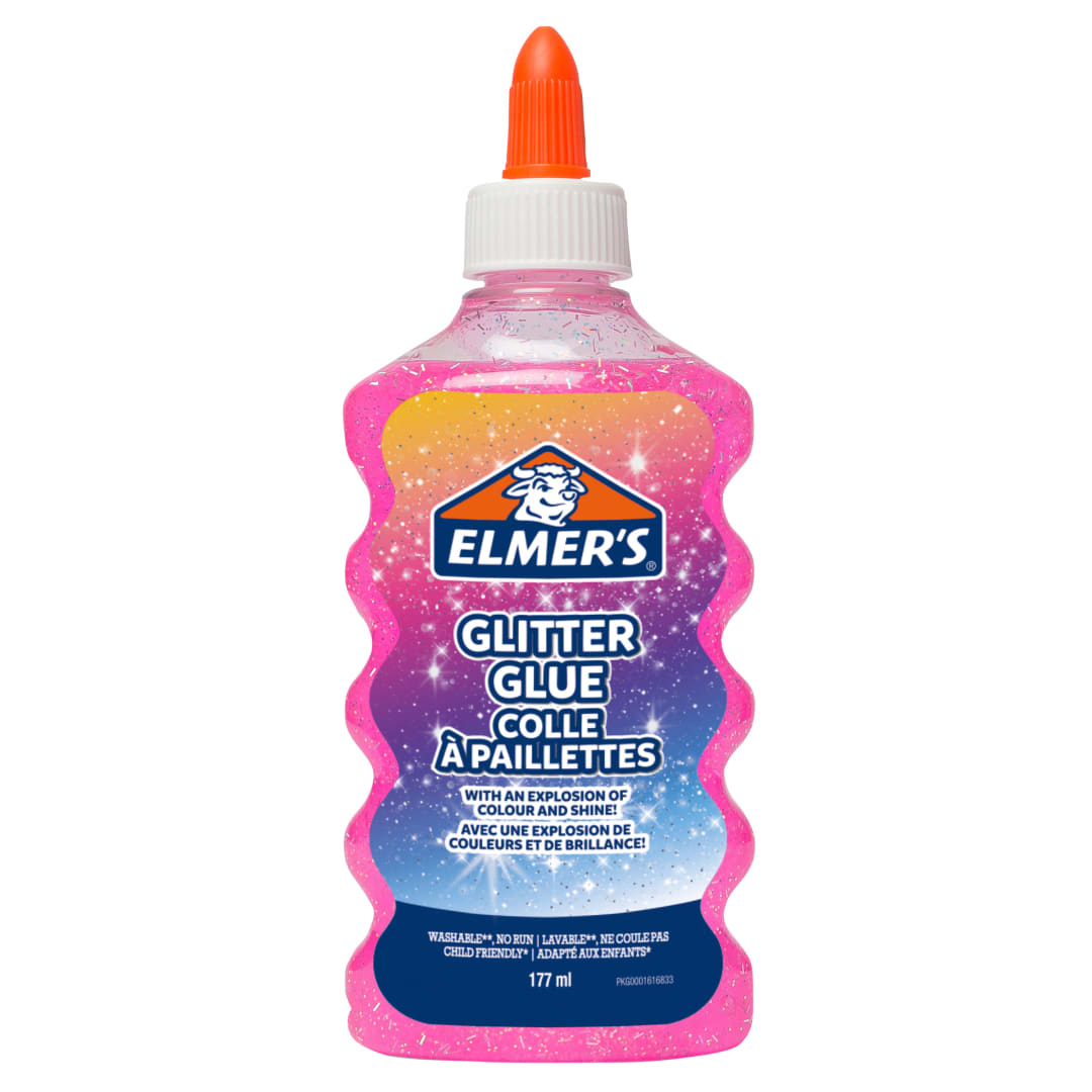 Elmer's pegamento con purpurina rosalavable y apto para niños177 ml