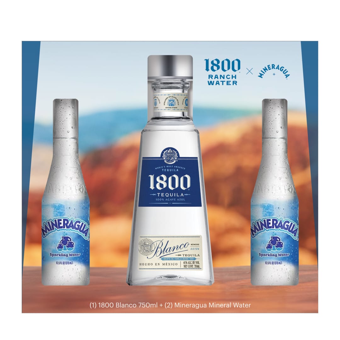 1800 Tequila Silver 2 Mineragua 6B 750ML