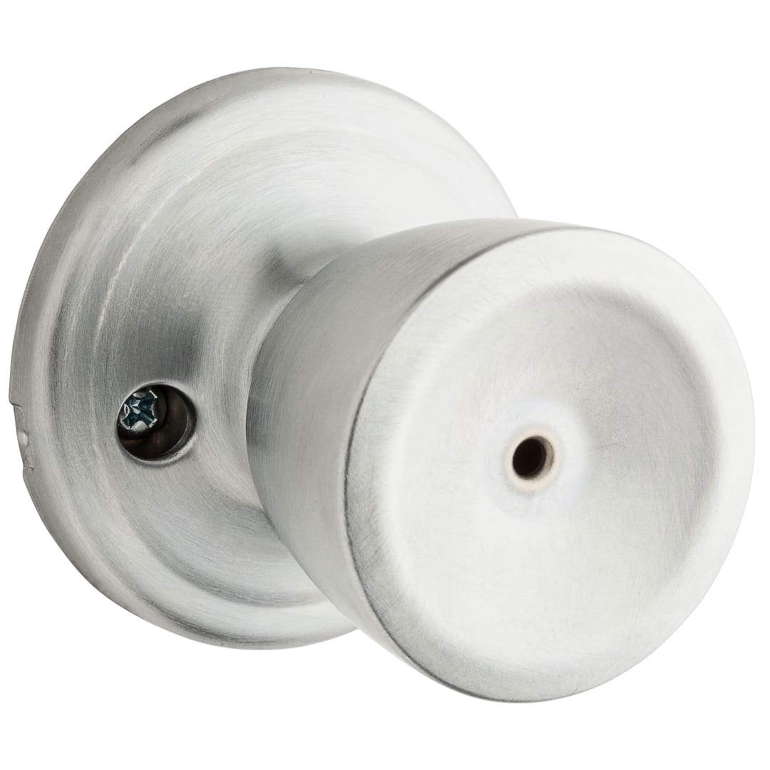 Abbey Bed/Bath Doorknob in Satin Chrome