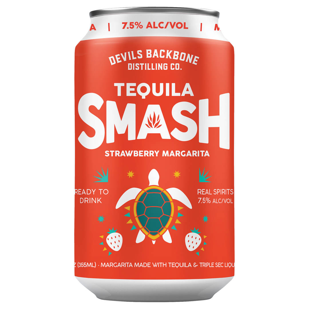 Devils Backbone Distilling Company Tequila Smash Strawberry Margarita 7.5%, 12oz Can