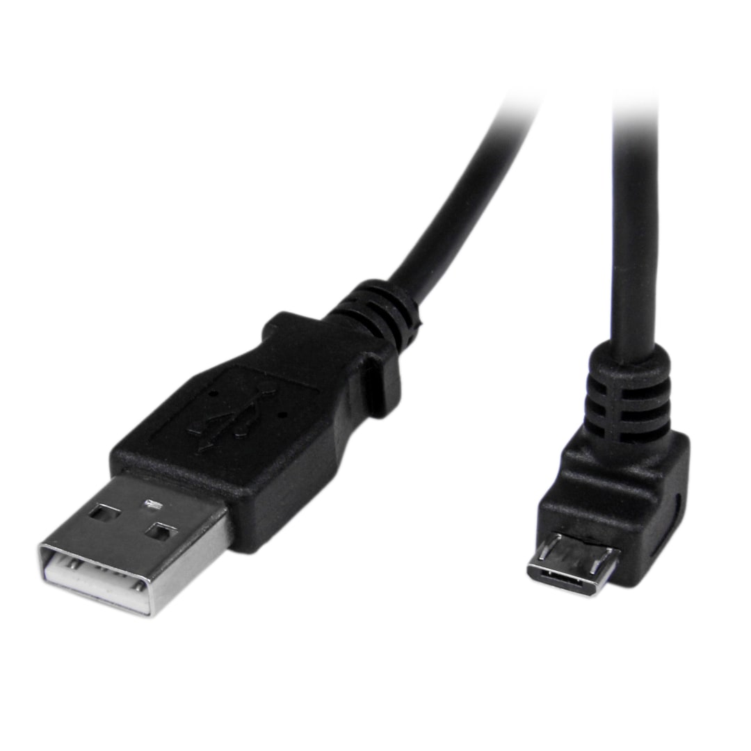 1 m Micro USB Cable - A to Down Angle Micro B