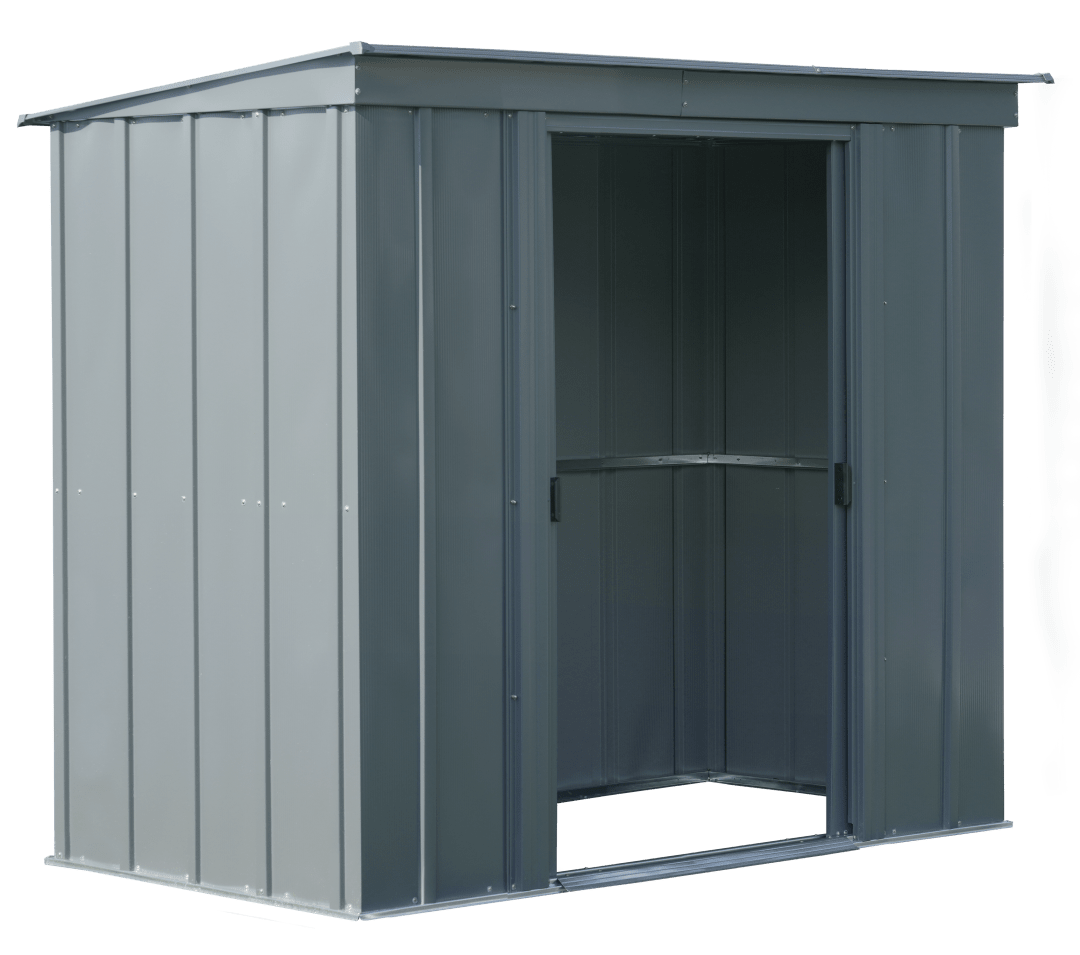 Classic Steel Storage Shed, 6X4, Charcoal
