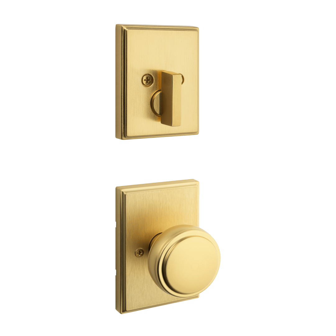 971 Single Cylinder Interior Pack w/ Sora Knob in Satin Brass