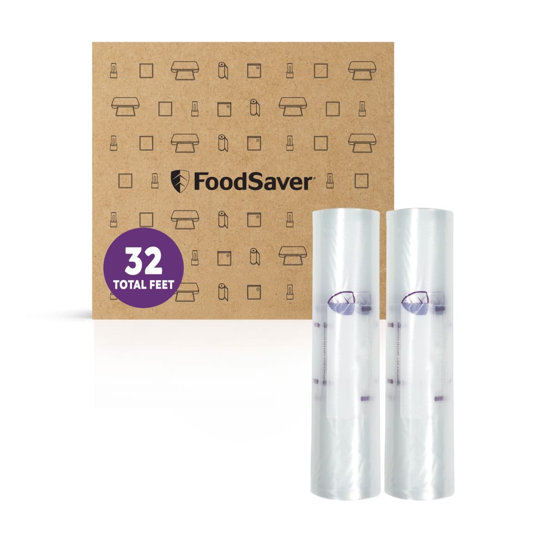 FoodSaver Heavy Duty Vacuum Sealer Rolls, 2 Pack XL 11" x 16' Rolls (32 Total Feet), Expands to 14", BPA-Free Bags for Storage, Sous Vide, Meal Prep