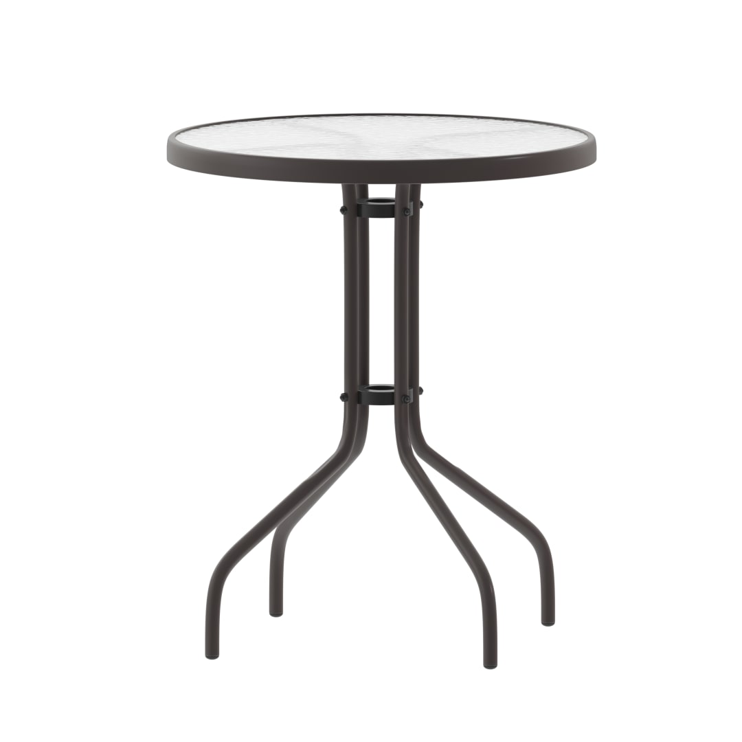 Bellamy 23.75'' Bronze Round Tempered Glass Metal Table