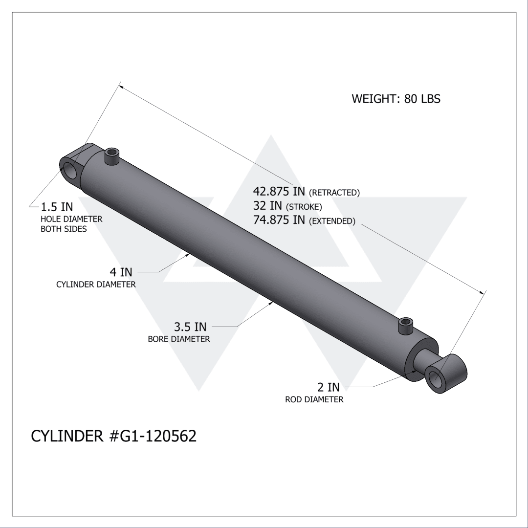 Galbreath™ Hydraulic Lift Cylinder for CH8000 (3.5" X 2" X 32")