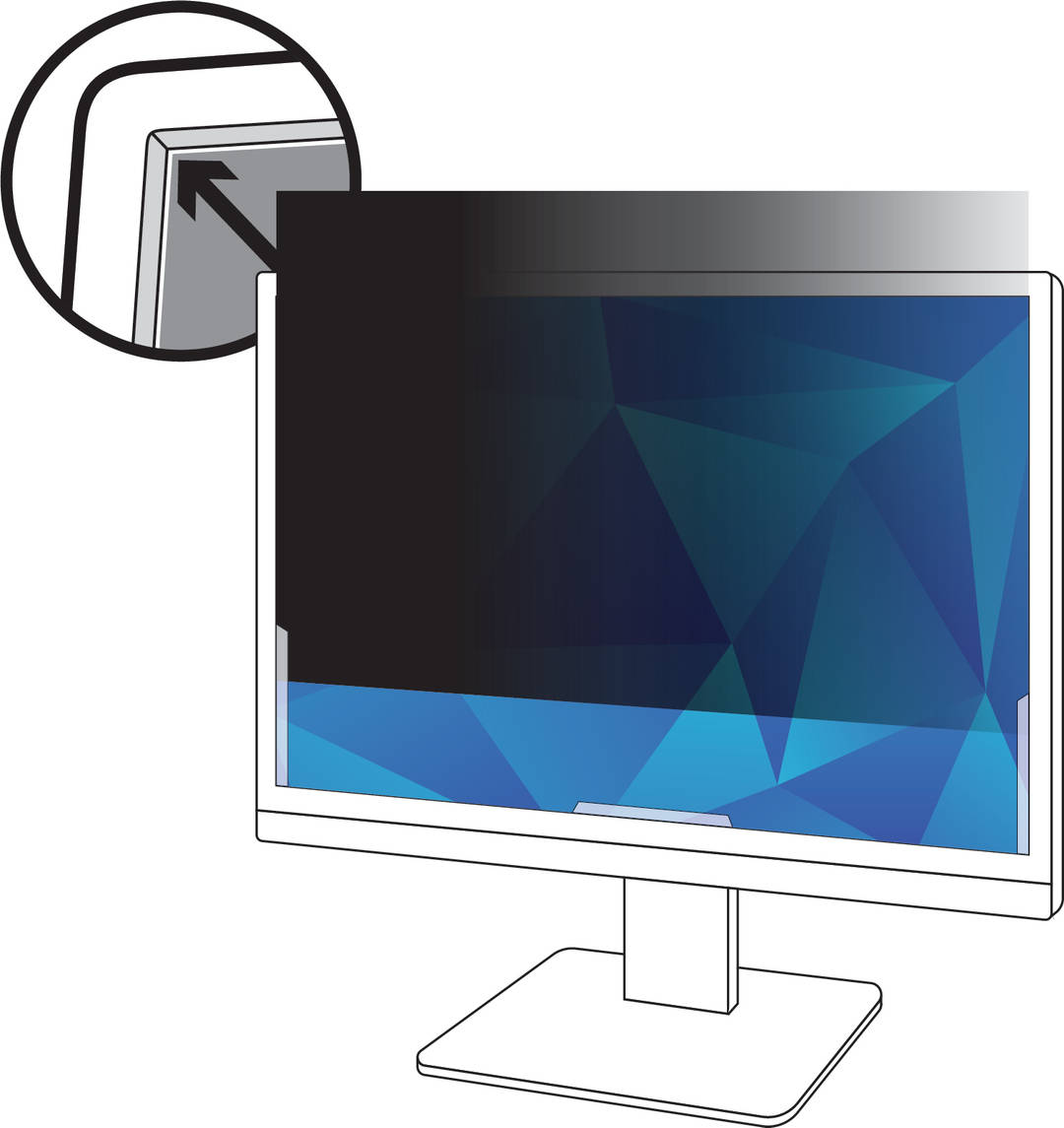 Filtro de Privacidade 3M™ para Monitores de 19.5 in, 16:9, PF195W9B