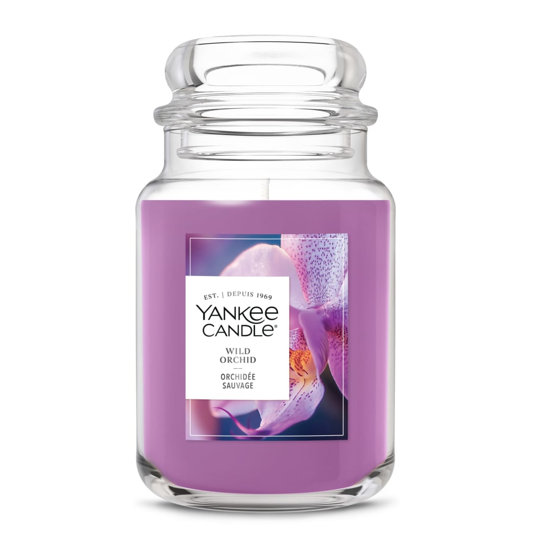 Yankee Candle Wild Orchid, 22 oz Original Large Jar Candle with up to 150 Hour Burn Time