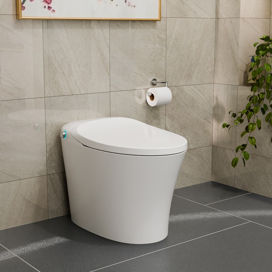 DreamLine Aqua Lux 15" x 27" One-Piece Smart Toilet, White