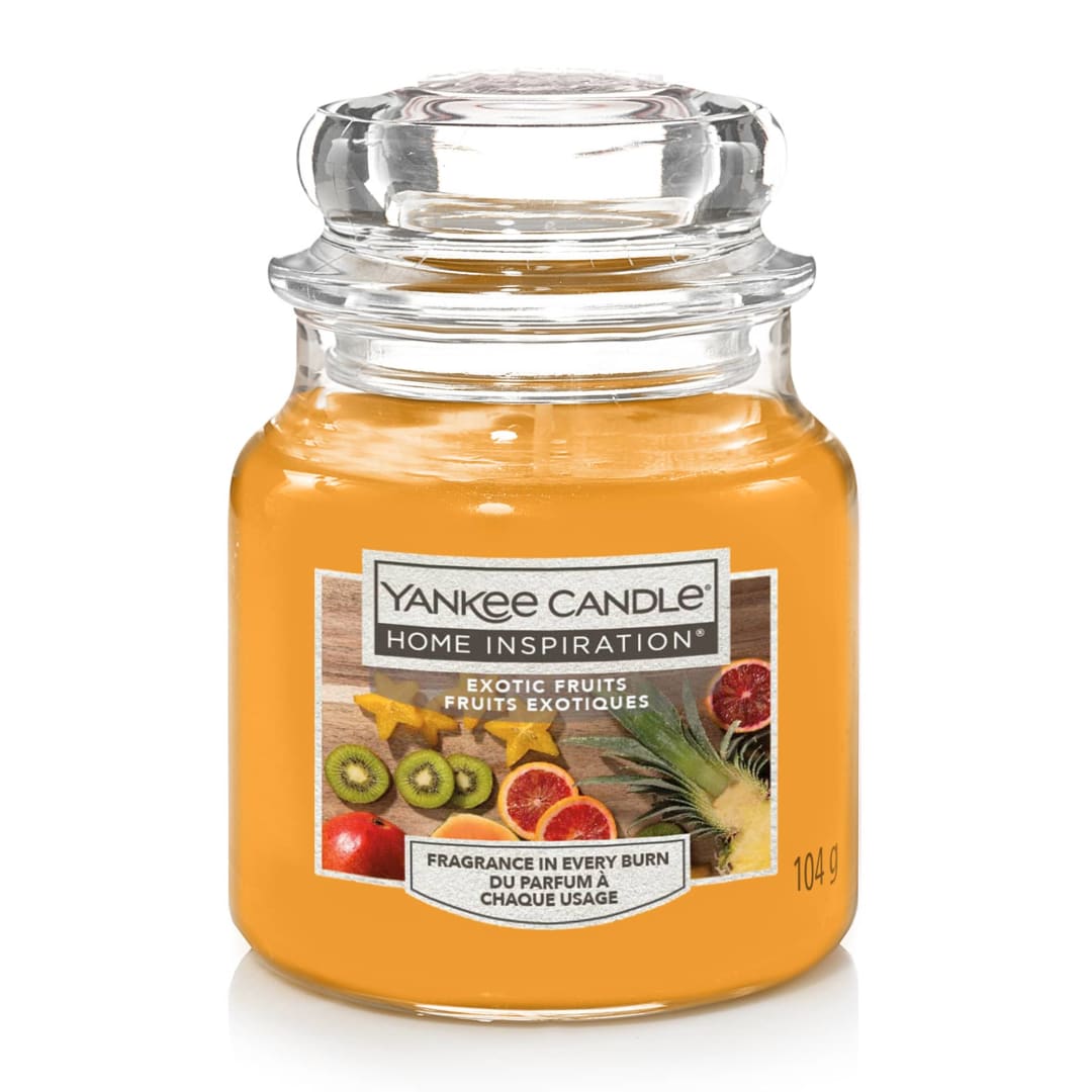 Yankee Candle® Home Inspiration Scented Candle | Exotic Fruits Small Jar Candle | Burn Time: Up to 30 Hours