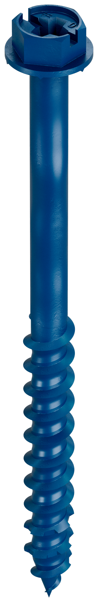 Simpson Strong-Tie TNT25314H Titen Turbo™ — 1/4 in. x 3-1/4 in. Hex-Head Concrete and Masonry Screw, Blue (100-Qty)