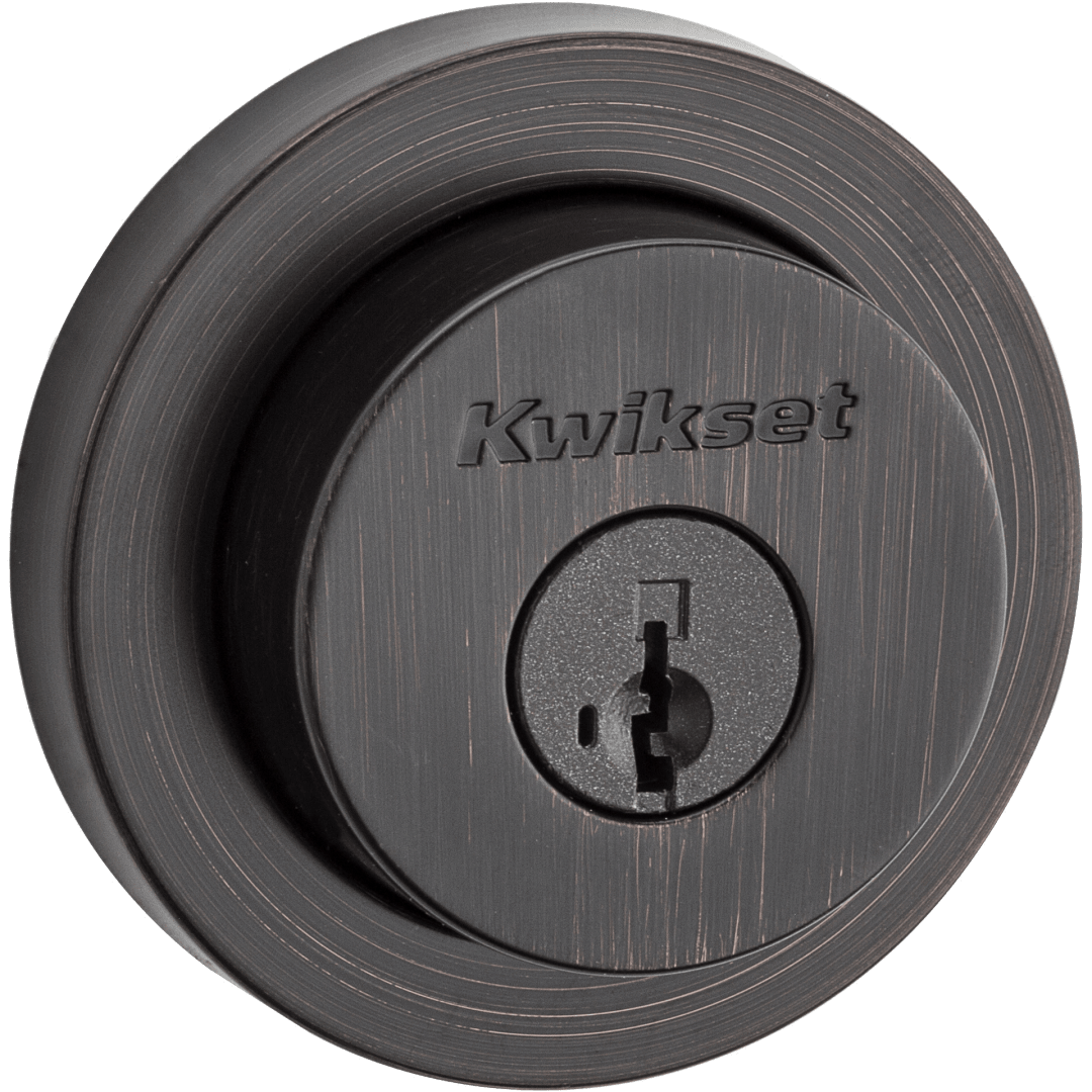 158 Series Round Single Cylinder Deadbolt in Venetian Bronze featuring SmartKey Security