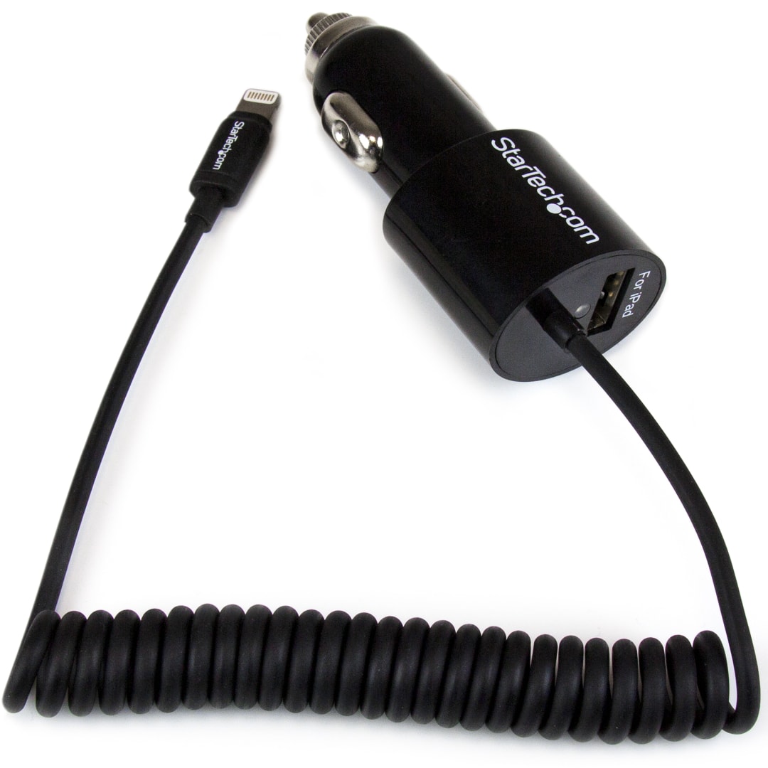 Apple Lightning 2 Port Black Car Charger Cable