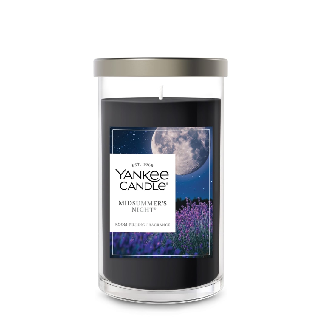 Yankee Candle® Medium Pillar Scented Candle with up to 115 Hour Burn Time, Premium Plant Wax Blend for Consistent Burn, 14.25 oz Pillar Candle with Room Filling Fragrance, Midsummer's Night