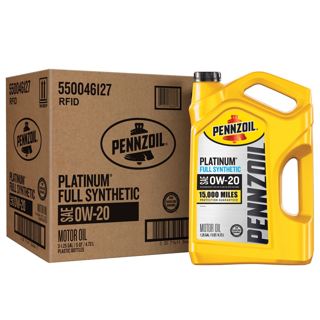 Pennzoil Platinum Full Synthetic 0W-20 Motor Oil, 5 Quart (3 Pack)