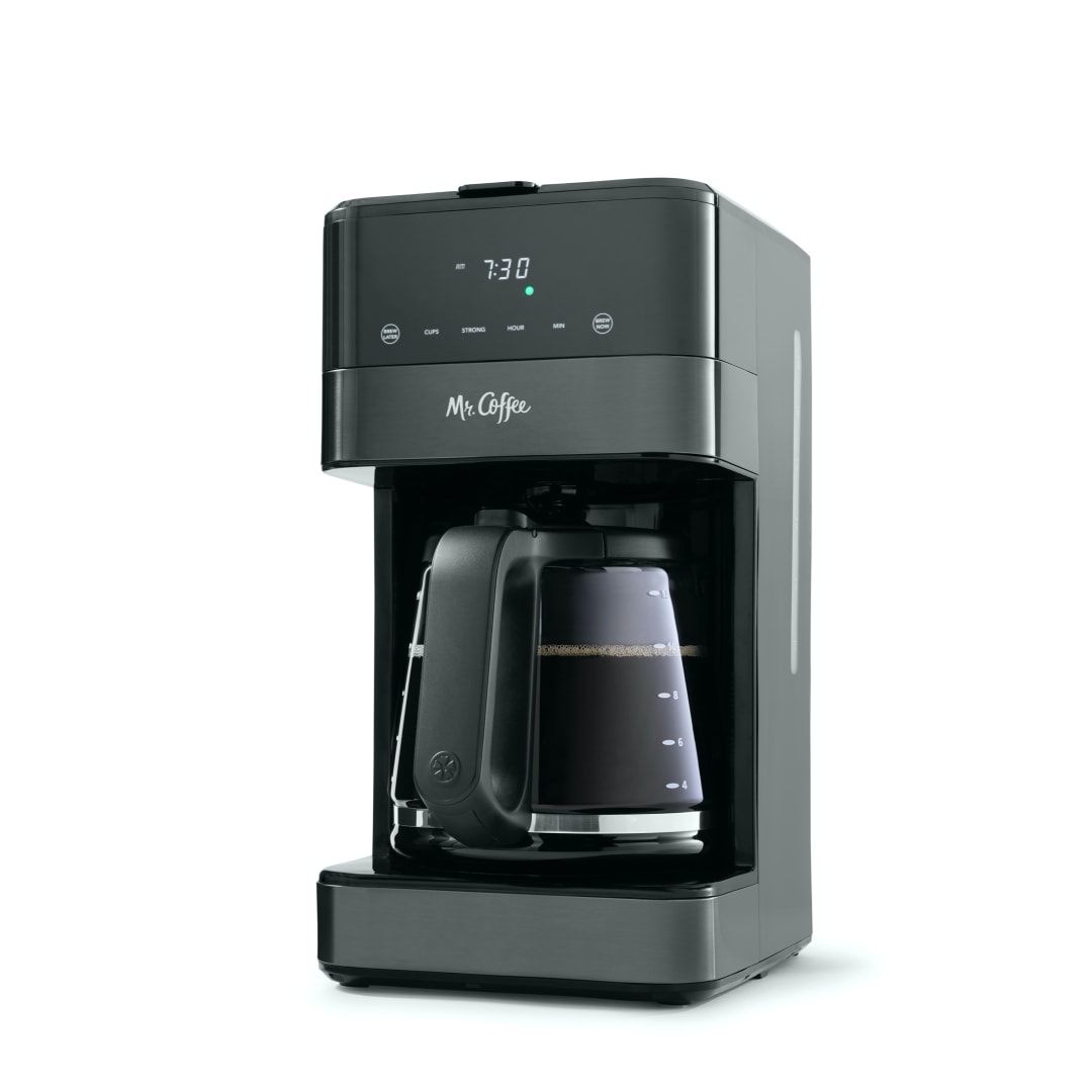 Mr. Coffee® 12 Cup Programmable Coffee Maker with LED Touch Display, Black Stainless Steel