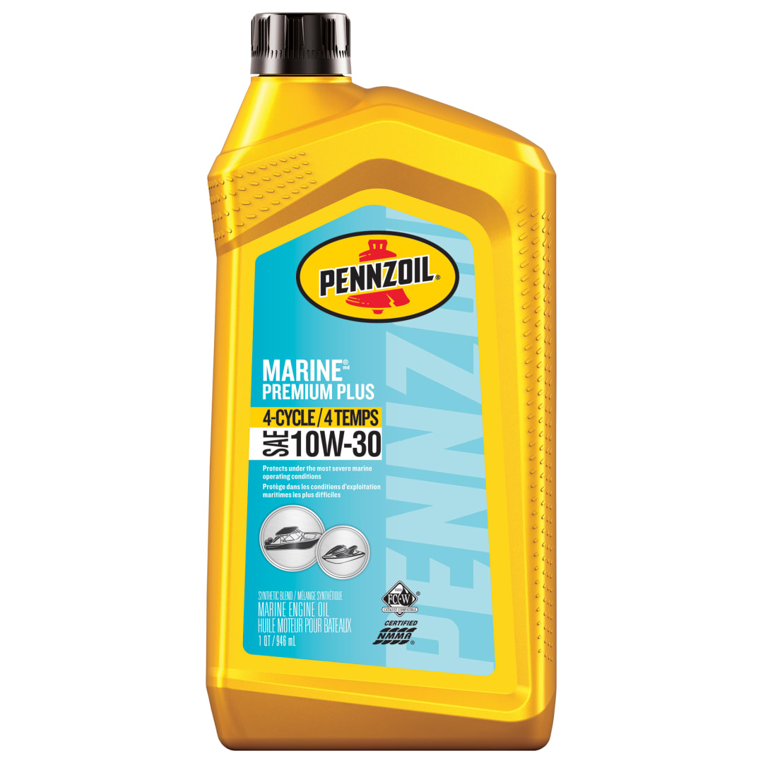 Pennzoil Marine Premium Plus Synthetic Blend 10W-30 4-Stroke Motor Oil, 1 Quart