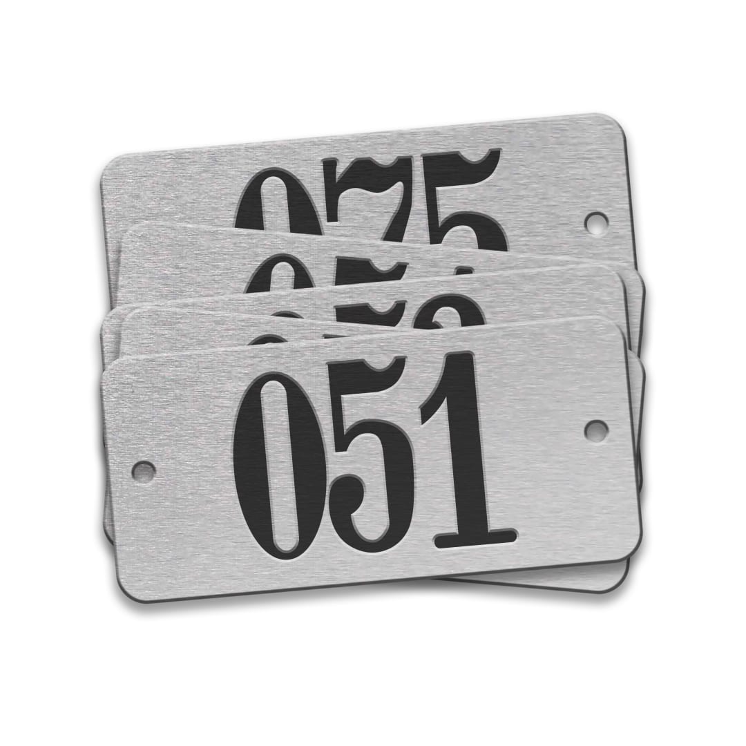Pre-Marked Tag-Rectangle with Rounded Ends 051-075 1"x 2-1/8" Aluminum 25 Pack
