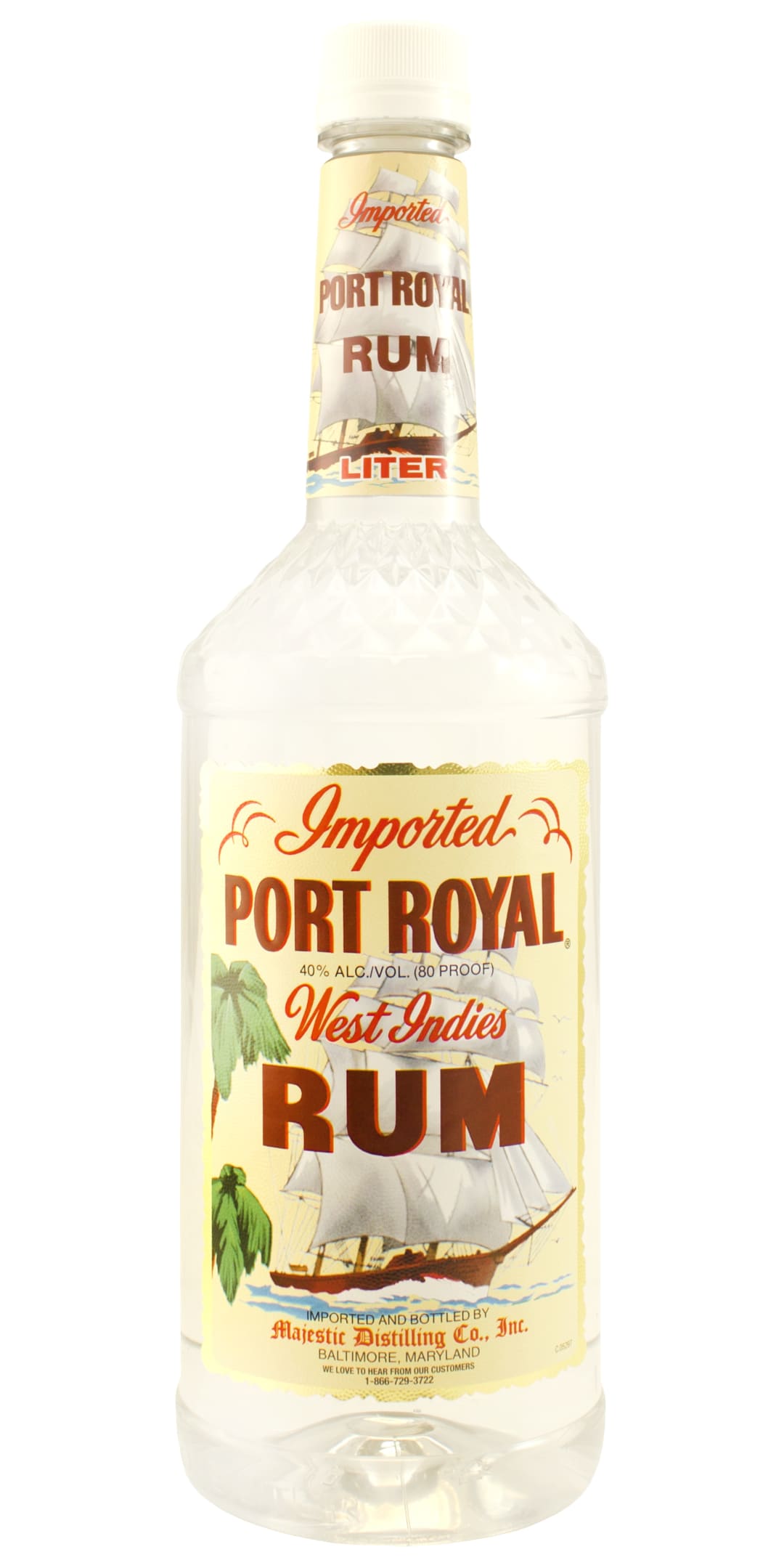 Port Royal West Indies Light Rum 1l Plastic Bottle 80 Proof