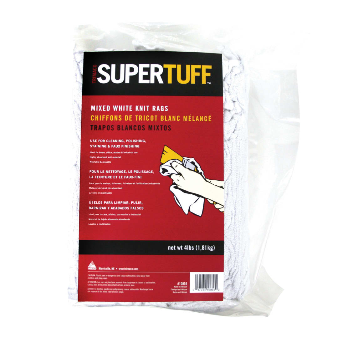 Mixed Knit Painter's Rags, White, 4lb mini-bale