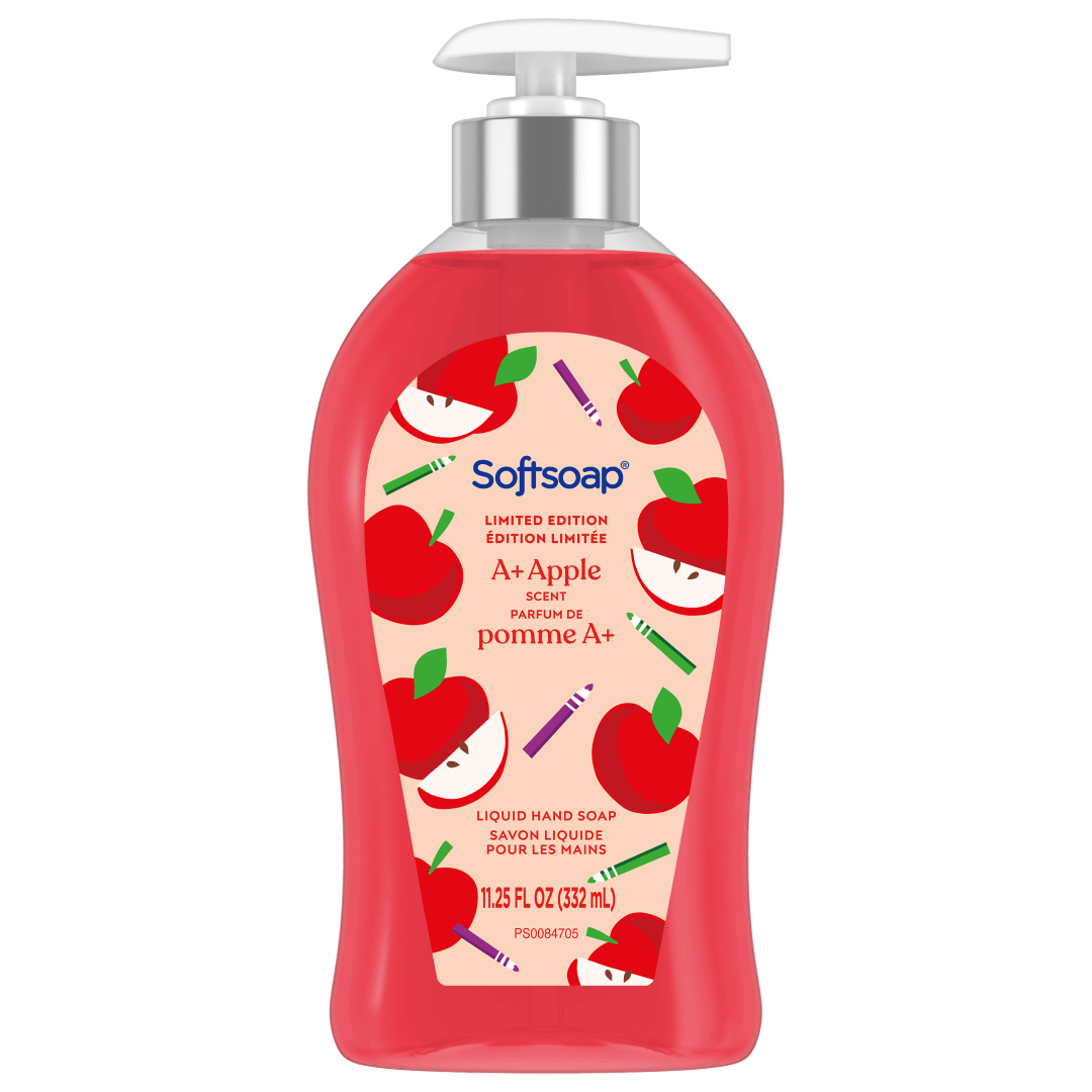 Softsoap Limited Edition Back-to-School Liquid Hand Soap, pH Balanced and Paraben Free, A+ Apple Scent, 11.25 fl oz
