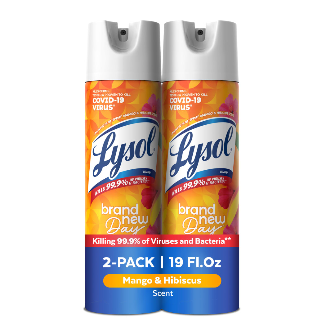 LYSOL® Disinfectant Spray - Brand New Day Mango & Hibiscus 4/(2x19) oz.
