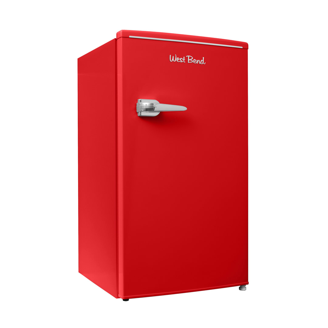 West Bend Retro Compact Refrigerator, Mini-Fridge, 3.0 cu. ft., in Red (WB0310RCRXR)