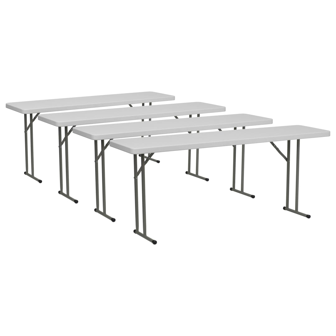 Elon 4 Pack 6-Foot Granite White Plastic Folding Training Table
