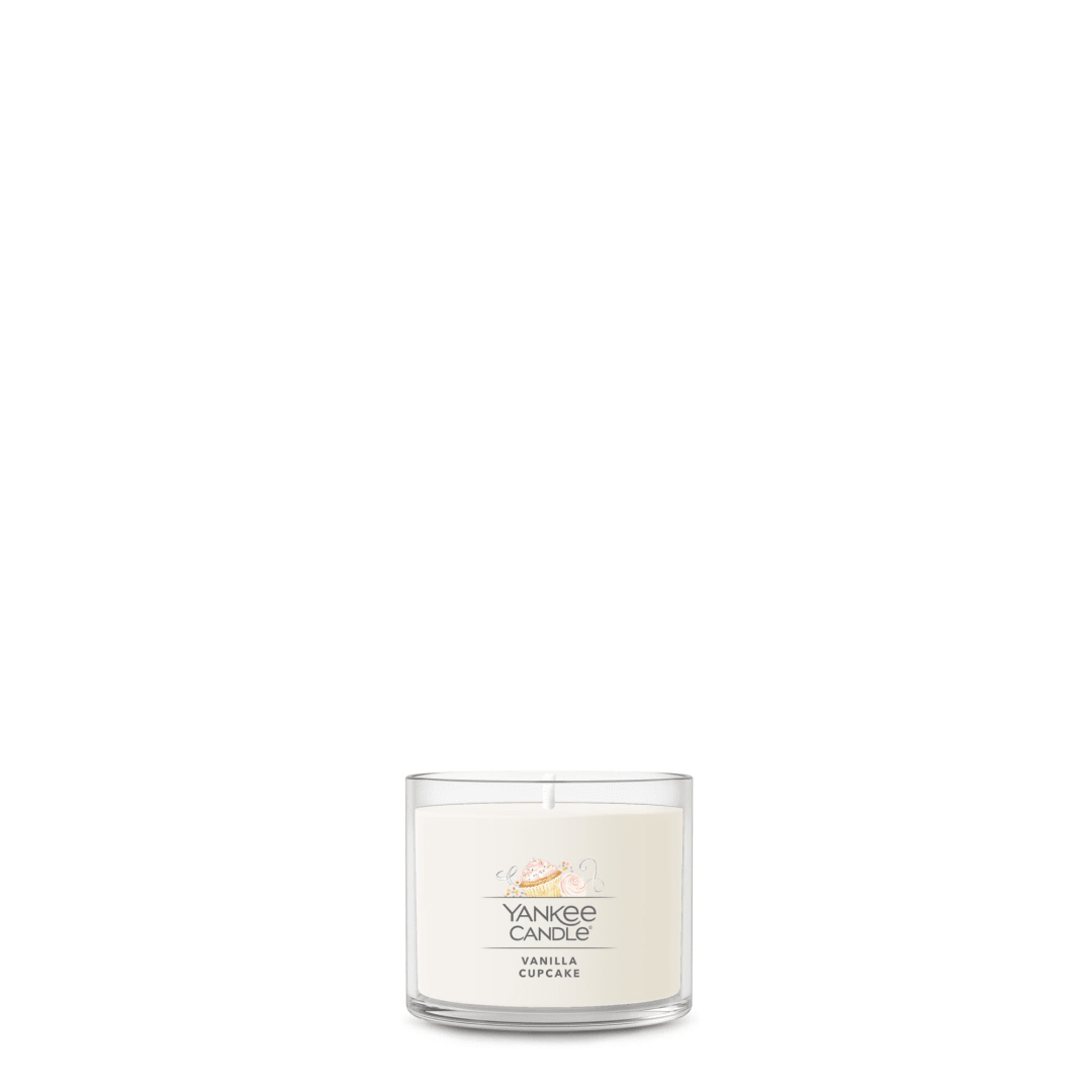 Yankee Candle Signature Votive Mini Candle Jar, Vanilla Cupcake Scent, Premium Plant Wax Blend Candle with Natural Fiber Wick, 1.3 OZ Glass Jar (Pack of 6)