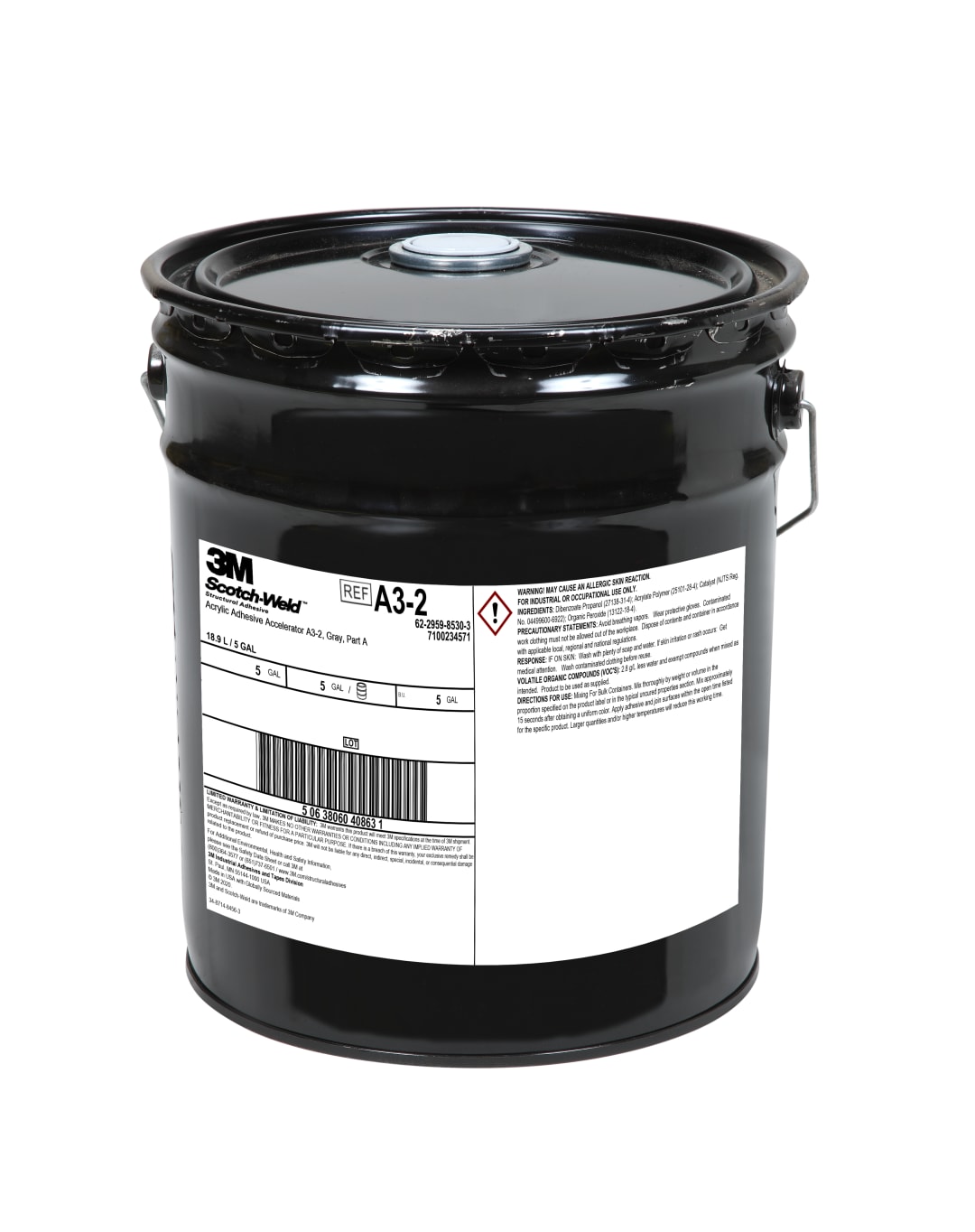 3M™ Scotch-Weld™ Akrilik Yapıştırıcı Hızlandırıcı A3-2, Yeşil, Part A, 18.9 L
