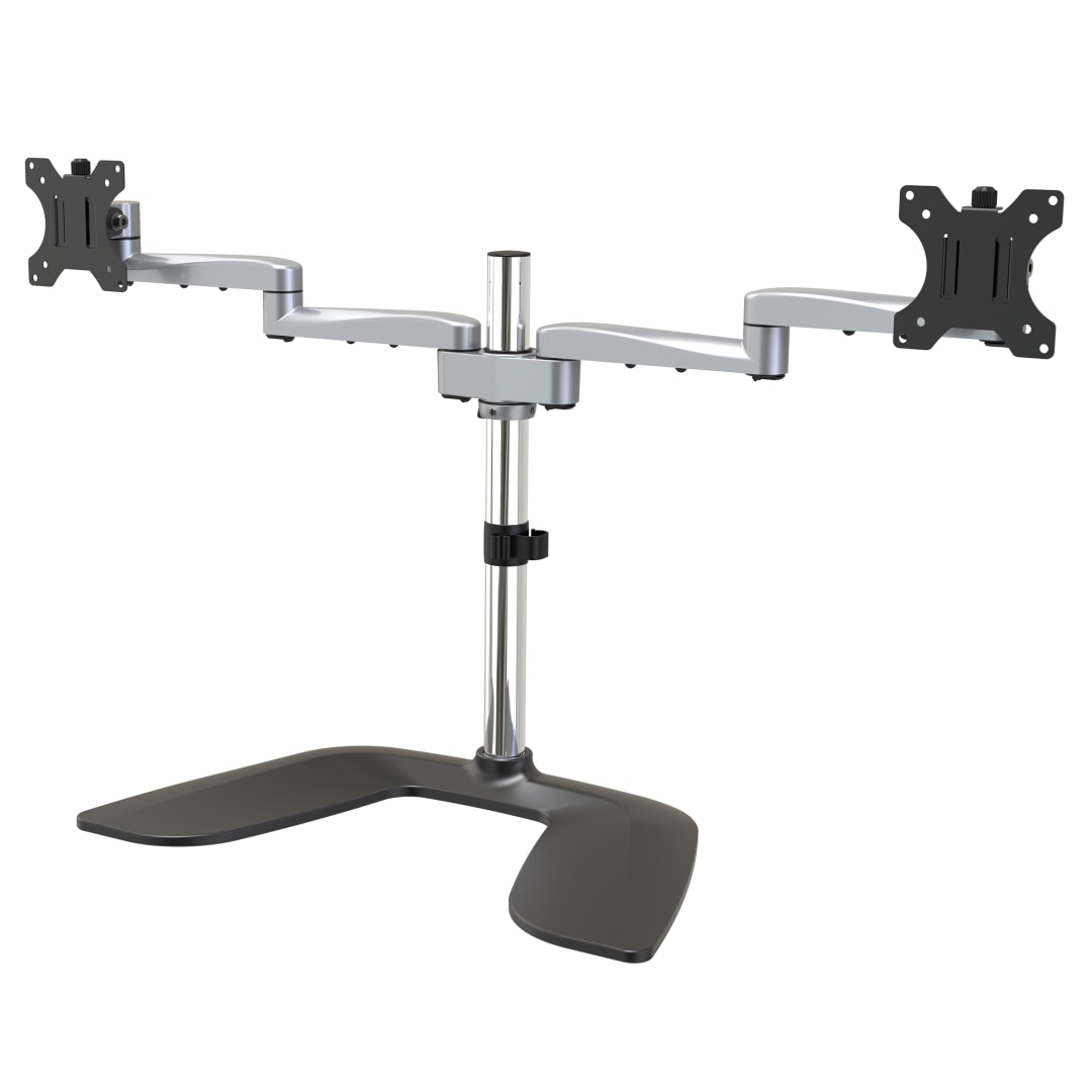 Dual Desktop Mount Monitor Arm - Silver