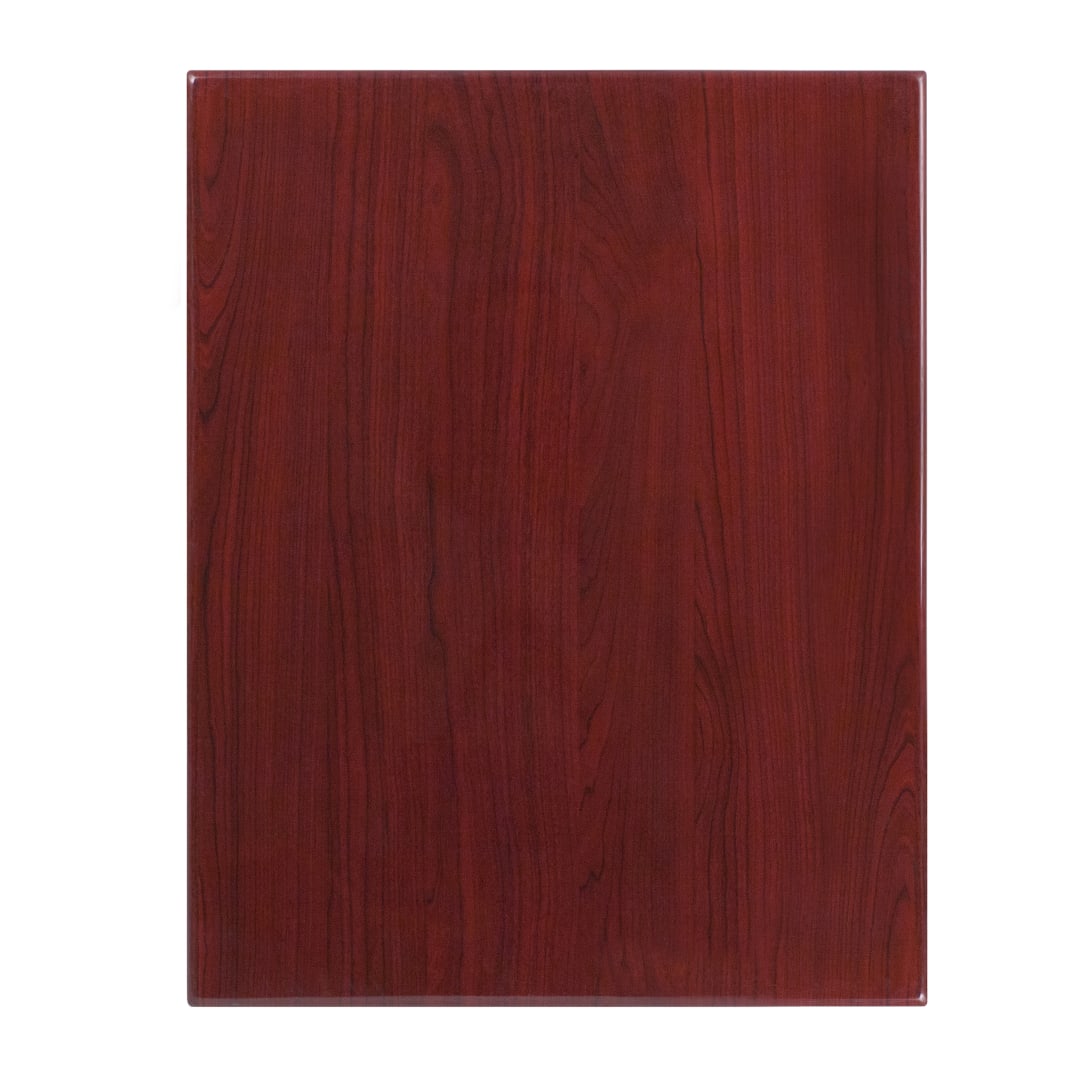 Glenbrook 24" x 30" Rectangular High-Gloss Mahogany Resin Table Top with 2" Thick Edge