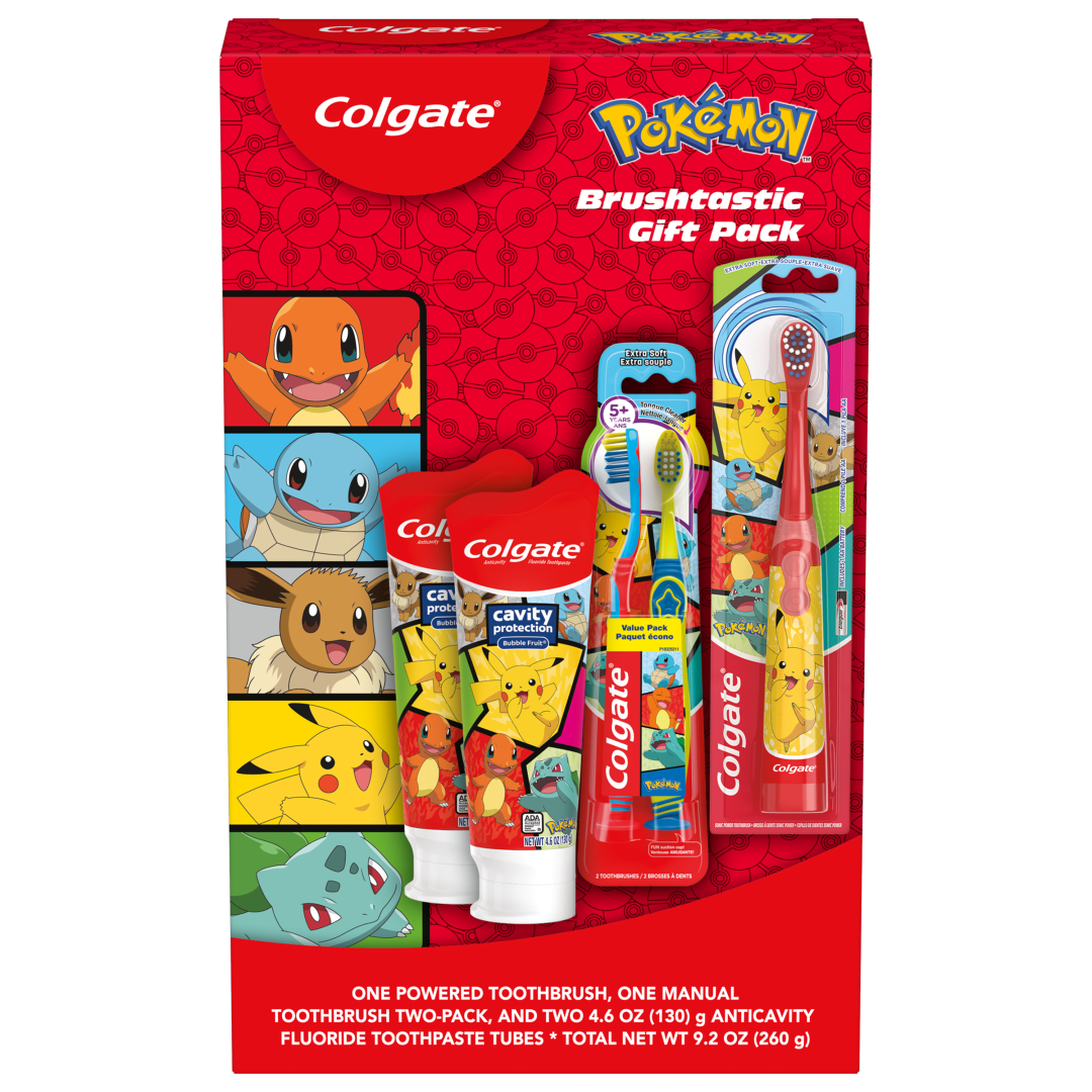 Colgate Kids Pokemon Toothbrush and Toothpaste Gift Set, Children's Manual Dental Care